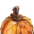 thumbnail image 6 of Fall Harvest Pumpkin with Layered Leaves and Pinecones - 9.75" - Orange and Brown, 6 of 7