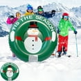 thumbnail image 2 of Inflatable Ski Ring, Heavy Duty Sled, Winter Outdoor Snow Tube with Handle, Thickened PVC Waterproof Durable Hard Bottom, Portable 80x80x25cm Easy Inflate Deflate, 2 of 7