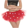 thumbnail image 4 of FRSASU Women's Light-Up Rainbow 5-Layer Mesh Tutu Skirt Ballroom Skirts Rave Glow Dance Ballet Skort Red, 4 of 4