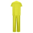 thumbnail image 5 of Homenesgenics Scrub Sets for Women Womens 2 Piece Scrub Outfits Casual Short Sleeve Scrub Tops and Long Pants Sets Nurse's Uniform Lounge Set Working Sets with Pocket Yellow XL, 5 of 6