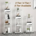 thumbnail image 4 of 3 Tier Narrow Bathroom Shelving Unit, Kitchen Storage Rack Organizer Metal Corner Shelf for Living Room Laundry Pantry (Matte White, 3 Tier), 4 of 6