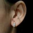 thumbnail image 4 of Rosec Jewels Three Stone Earrings for Women - Certified Moissanite Hoop Earrings for Mom, 14K White Gold, 4 of 6
