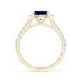 thumbnail image 2 of ANGARA Natural 2 Ct Oval Sapphire Halo Ring with Diamond Accents in 14K Yellow Gold for Women (Size-9x7mm) | September Birthstone, Anniversary, Jewelry Gift for Women | Natural Blue Sapphire Ring, 2 of 11