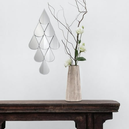 Tyler Dillon Frameless Teardrop Diamond Accent Wall Mirror - 24.75"H x 12"W