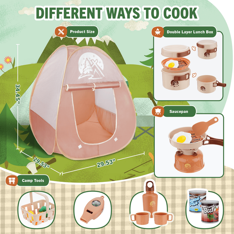 Jin Dan Camping Forest Adventure Theme with Play Food Tent Set