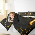 thumbnail image 5 of Feelyou Neon Gold Gamepad Bedding Comforter Set, Chic Honeycomb Abstract Twin Comforter Sets, Teens Kids Boys Girls Reversible Bedding Set, Luxury Bedroom Decor, 2-Piece, 5 of 9