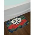 thumbnail image 2 of Dia De Los Muertos Bath Mat, Creative Design Day of the Dead Skull with Roses and Mustache, Plush Bathroom Decor Mat with Non Slip Backing, 29.5" X 17.5", Multicolor, by Ambesonne, 2 of 2