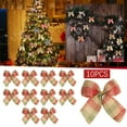 thumbnail image 2 of 10-Piece Assorted Christmas Bow Set - Multi-Style Fabric Bows for Tree Garland & Holiday Decor, Festive Styling Accessories for Party & Home, 2 of 9