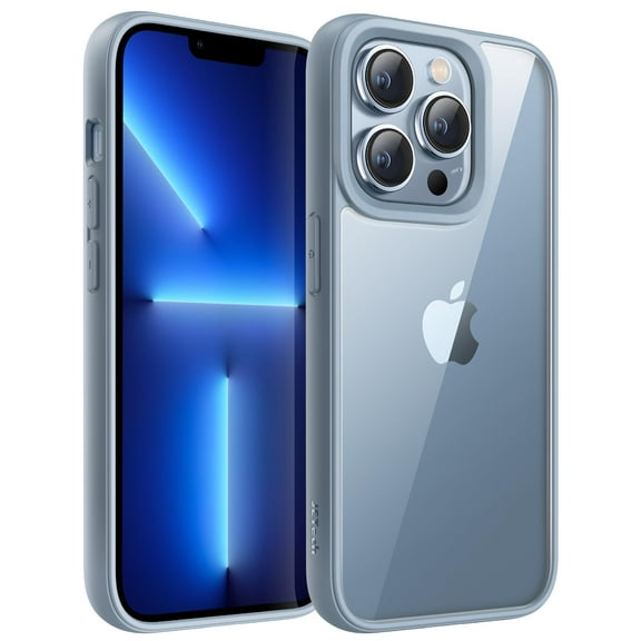 JETech Case for iPhone 13 Pro Max 6.7-Inch, Shockproof Phone Bumper Cover, Solid Color Matte TPU Frame, Anti-Scratch Clear Back (Sierra Blue)