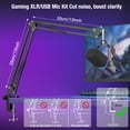 thumbnail image 6 of ZealSound XLR/USB Dynamic Microphone for Gaming Podcast,Mic for iPhone Phone PC Computer Gaming Streaming Microphone with RGB Light,Mute Button,Mic Gain,Headphones Jack,Boom Arm Stand,Singing YouTube, 6 of 8