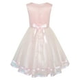 thumbnail image 3 of Flower Girls Dress Blush Belted Wedding Party Bridesmaid 12, 3 of 7