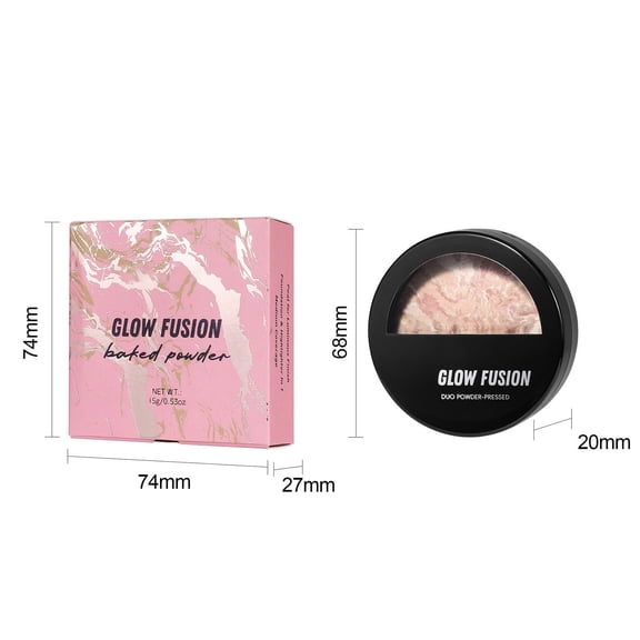LEHOZIHEQ Soft Focus Powder, Waterproof Translucent Pressed Setting Powder, Oil Control Compact Makeup, Marbleized Baked Foundation Makeup(F)