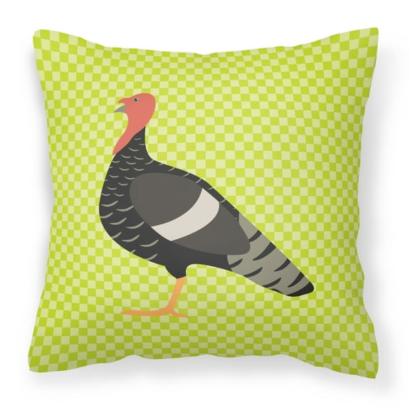 Carolines Treasures BB7813PW1414 Marragansett Turkey Green Fabric Decorative Pillow, 14 x 14 in.