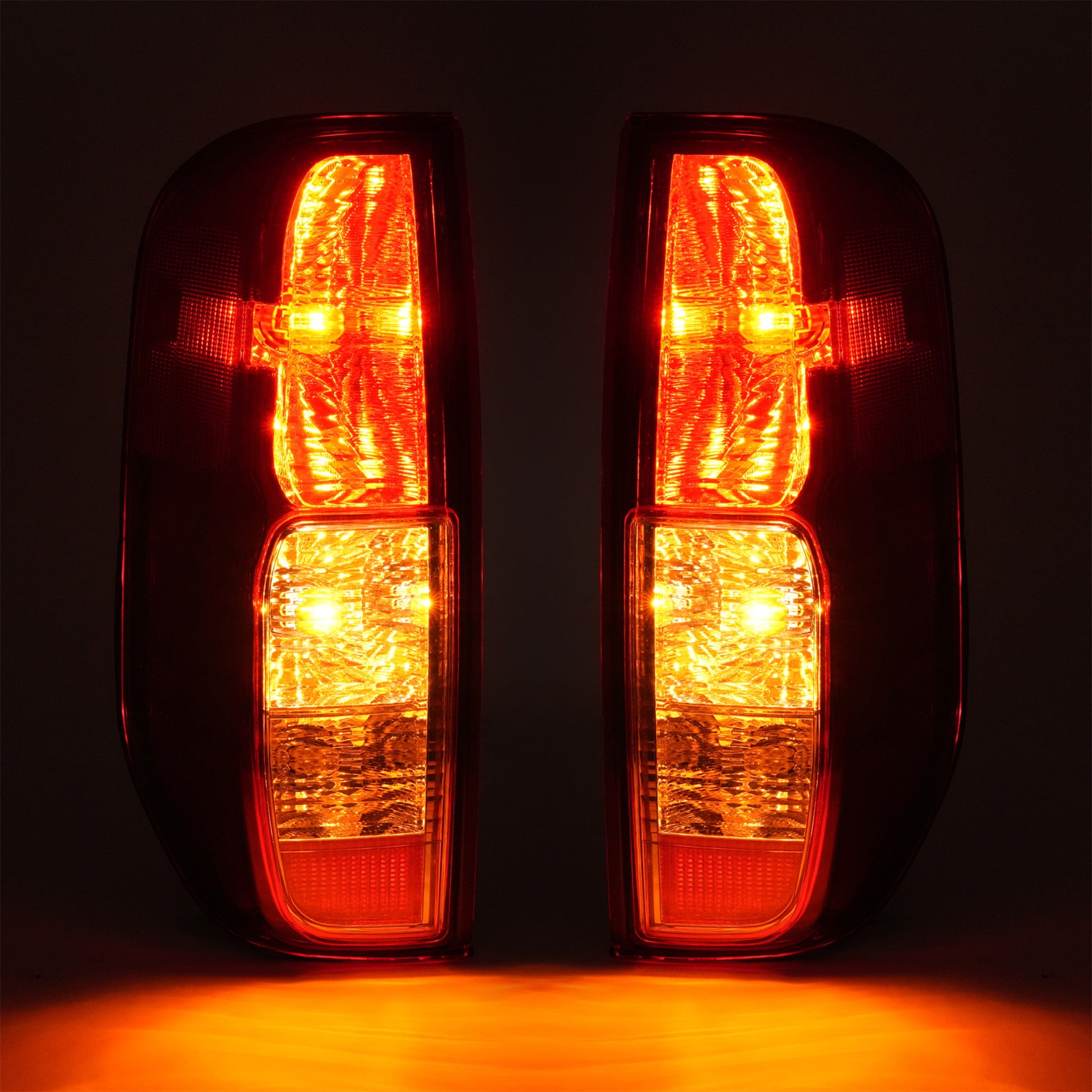 Kojem Pair Tail Lights For 2005-2021 Nissan Frontier 2009-2012 Suzuki Equator Replacement for 26555EA825 26550EA825 Halogen Brake Lamp Red Lens Plastic (Driver & Passenger Side)