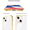 thumbnail image 3 of Compatible with iPhone 14 Plus Basic Case Ultra Transparent Shockproof Protective Cell Phone Case Non-Yellowing Flexible TPU Liquid Silicone Slim Thin Cover-Gold, 3 of 14