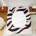 thumbnail image 5 of jejeloiu Chic Zebra Pattern Bed Sheets,Geometric Striped Lines King Sheets,Pink Black Sheet Set For Kids,Breathable Home Decor,4pcs, 5 of 7