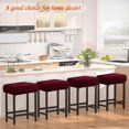 thumbnail image 2 of Rectangle Stretch Counter Height Barstool Slipcovers Rectangular Vanity Stool Cover Kitchen Counter Saddle Seat Cover 6PC Wine Red, 2 of 12