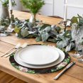 thumbnail image 2 of Spring Botanical Round 15 Inch Placemats Set of 6, Garden Birds Floral Leaves Brown Wood HeatResistant Non Slip Place Mats for Dining Table, Wipeable Braided Kitchen Table Mats for Housewarming, 2 of 9