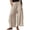 AS19_Khaki, variant on Resicozy Cropped Lace Hem Leg Pants for Women Polka Dot Summer High Waist Balloon Lightweight Beach Trousers with Pockets Light Brown M