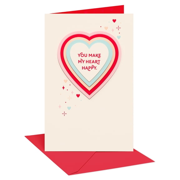 American Greetings Valentine's Day Card for Anyone (Layered Hearts)