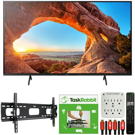 Sony KD55X85J 55 inch X85J 4K Ultra HD LED Smart TV 2021 Model Bundle with TaskRabbit Installation Services + Deco Gear Wall Mount + HDMI Cables + Surge Adapter