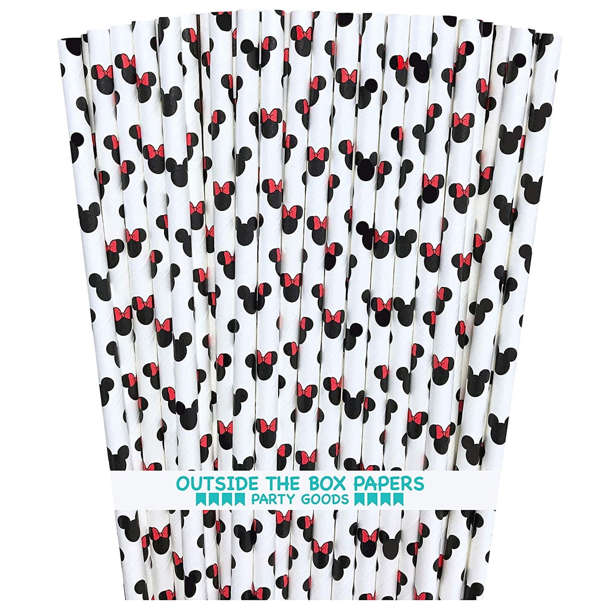100 Mickey and Minnie Mouse Inspired  Paper Straws