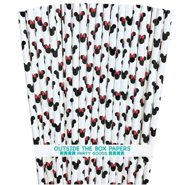 100 Mickey and Minnie Mouse Inspired  Paper Straws