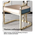 thumbnail image 6 of Kitchen Side Chairs for Dining Room Faux Leather Living Room Chairs Desk Chair Vanity Chair for Adult, Upholstered Armchair with Gold Frame,Wrap-around Backrest, 6 of 7