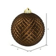 thumbnail image 2 of Vickerman 6" Chocolate Durian Glitter Ball Ornament, 4 per Bag, 2 of 4