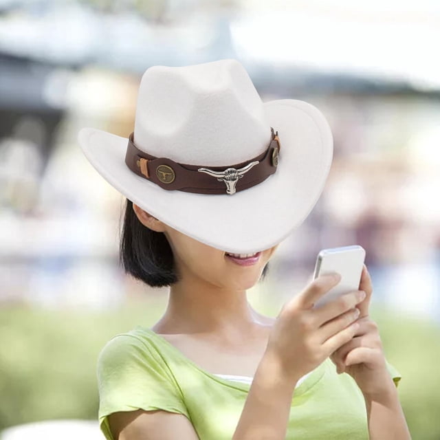 Sombrero de informal, accesorios para , disfraz de ala grande, sombrilla, sombrero para para mujeres, hombres, adultos, , Blanco Salvador Sombrero de vaquero occidental