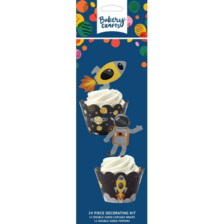 Space Cupcake and Treat Wraps for Parties and Celebrations (24 pieces)