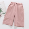thumbnail image 4 of JCCXIN Toddler Kids Girls School Pants Casual Baggy Straight Wide Leg Pants With Pockets Solid Color Lightweight Outdoor Summer Daily Wear Soft Party Bottoms,Pink,2-3 Years, 4 of 9