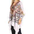 thumbnail image 3 of Sakkas Aymee Women's Caftan Poncho Cover up V neck Top Lace up With Rhinestone - EW284-White - One Size, 3 of 5