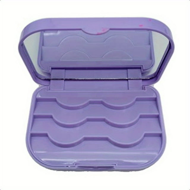 HLONK 1pc 3Tier Empty Eyelashes Storage Box with Makeup Mirror Plastic Eyelashe Case Lash Storage Case Eyelash Holder Organizer False Eyelash Case Storage Eyelashes Box
