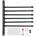 thumbnail image 3 of 6-Arm Swivel Towel Rack, Towel Hanger, Wall-Mounted Towel Bar, 180° Rotation, Space-Saving, for Kitchen Bathroom Wall, Matte Black, 3 of 8