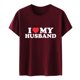 thumbnail image 4 of Gibobby Blusa de Trabajo de Manga Corta Camiseta manga corta con cuello redondo y estampado divertidas para mujer I Love My Husband(Rojo,XL), 4 of 5