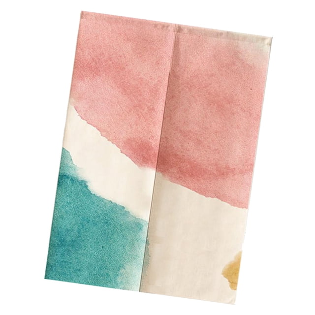 Juego de cortinas para puerta con pintura de acuarela, cortina para puerta 80x120cm