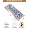 thumbnail image 4 of Stair Treads for Wooden Steps, Navy Blue Boho Peel and Stick Stair Treads with Adhesive, Ehtnic Abstract Art Modern Geometric Non Slip Indoor Stairs Runner Rugs Mats for Elders Dogs 8"x30"4PCS, 4 of 7