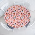 thumbnail image 3 of Ambesonne Pink Fitted Round Tablecloth, Kitchen Cupcakes Muffins, 40"- 44" Diameter, Pale Pink and Brown, 3 of 5