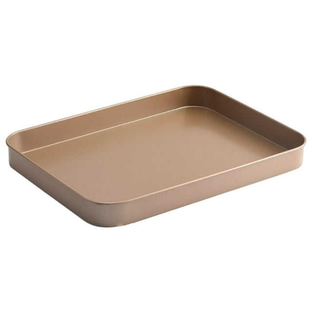 veasfak Baking Tray, Oven Tray, Easy to Clean, Practical, Accessory, Cookie Tray, Pan for Serving Meat, Cooking Vegetables And Cookies Gold