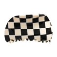 thumbnail image 1 of Hoja de tablero de ajedrez en blanco y negro, pinza para el cabello, accesorios para el cabello, pasadores para mujeres, pasadores negros, horquilla para el cabello para mujer, 8*5,8 CM, cuadros blan, 1 of 4