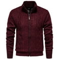 thumbnail image 2 of Goodtrade8 Big Mens Jackets Casual Zip up Fleece Jackets Pocket Stand Collar Wine Outdoor Plain Mens Coats Outerwear Winter, 2 of 3