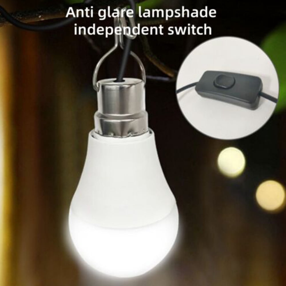 3W Solar Panel Powered Light w/2 Solar LED Bulb Tent Lamp Yard Camping Outdoor