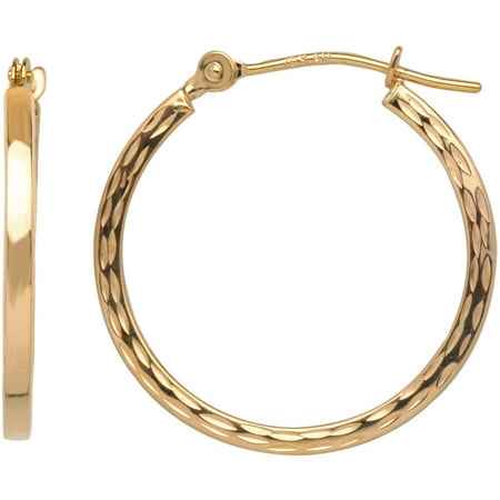 Simply Gold 10kt Yellow Gold Square Tube Round Hoop Earrings - Walmart.com