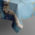 thumbnail image 4 of Blue Gold Marble Pattern Rectangle Tablecloth 60"x120",Waterproof Polyester Rectangle Table Cloth, Wipeable Spillproof Polyester Tablecloth for Dining, Camping, Indoor and Outdoor, 4 of 6