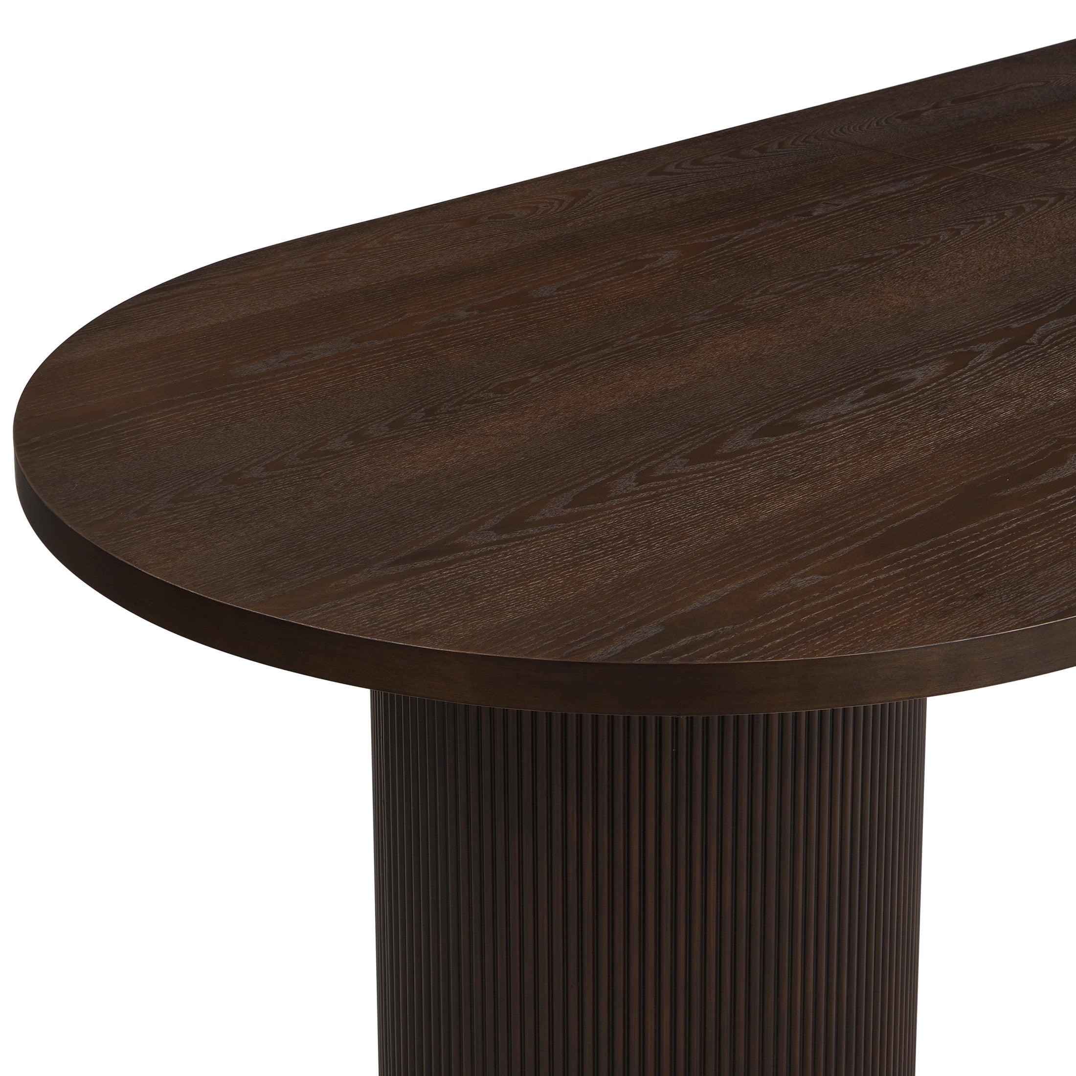 Christopher Knight Home 88" Modern Oval Dining Table with Fluted Double Cylinder Base, Espresso