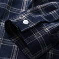 thumbnail image 5 of CYiJun Mens Plaid Flannel Shirts Long Sleeve Casual Button Down with Pockets Outfit for Camp Hanging Out or Work,Navy S, 5 of 7