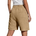 thumbnail image 4 of Womens Bermuda Shorts Casual Textured Drawstring Shorts Elastic Waist Loose Fit Summer Comfy Shorts with Pockets, 4 of 5