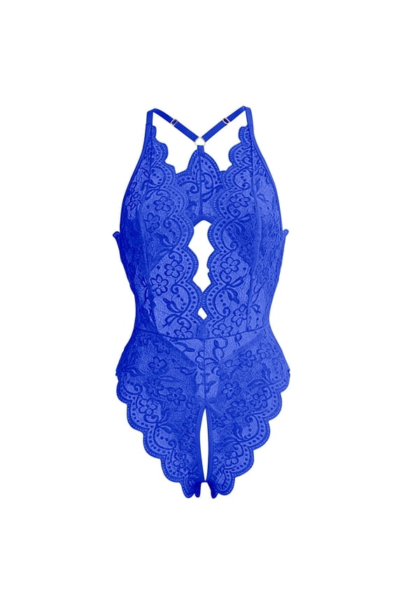 Lingerie For Women Lace Bodysuit Mesh Floral Deep V Neck Babydoll