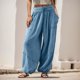 thumbnail image 5 of Gibobby pantalones de mujer de vestir Pantalones utilitarios holgados para mujer Pantalones cargo de pierna ancha de talle de verano con bolsillos (Azul, XXL), 5 of 5